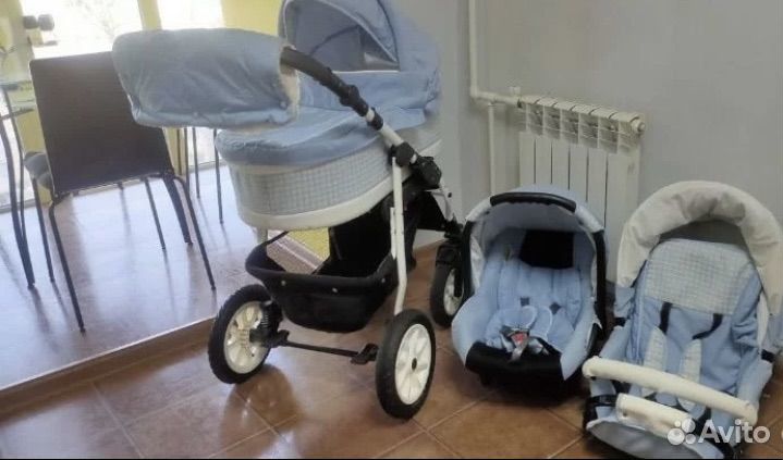 Коляска 3 в 1,рюкзак,детский коврик,кокон