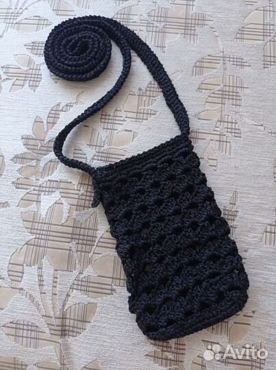 Чехол сумочка вязаная для телефона и наушников