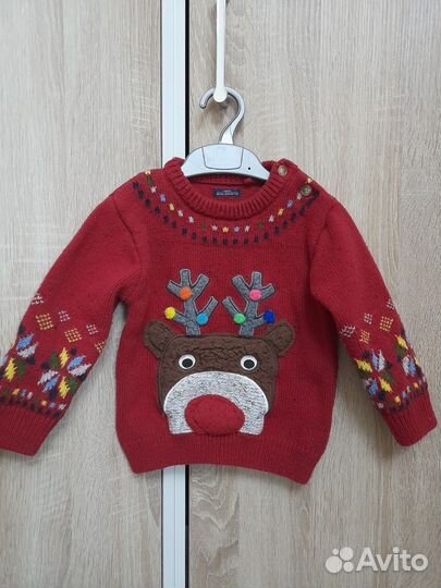 Новогодний свитер next 12-18 мес