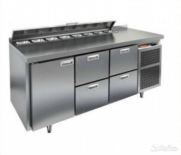 Стол для салатов hicold SLE2-122SN (1/6) С крышк