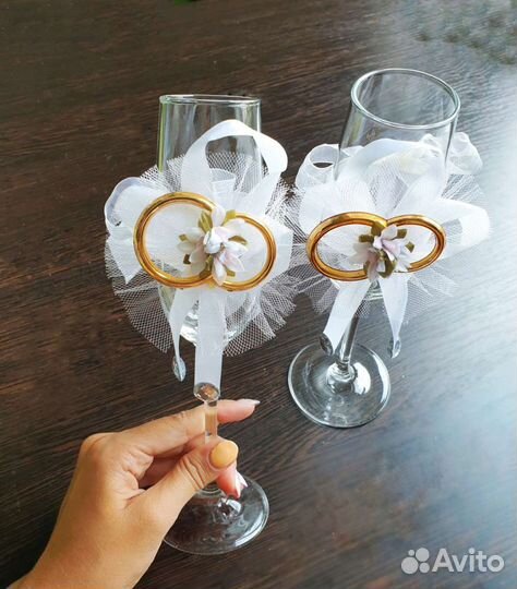 Бокалы молодожёнов на свадьбу