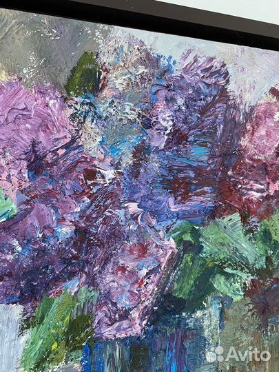 Картина маслом на холсте сирень