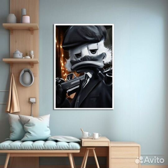 Картина маслом на медном холсте Скрудж в костюме