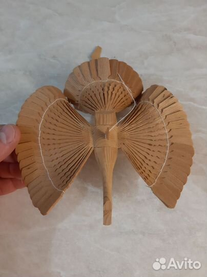 Птица счастья щепная деревянная