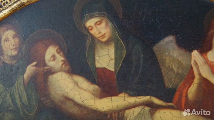 Картина.Антиквариат.Живопись,масло на доске,Оригин