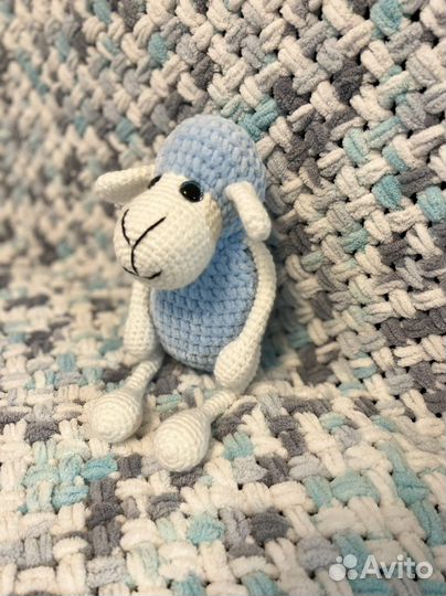 Барашек из плюшевой пряжи