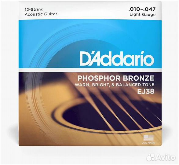 D'addario EJ38 - Струны для 12 струнной акустической гитары