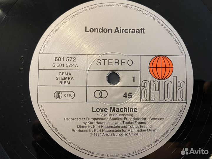 LP) London Aircraaft.1984 (W.Germany) 45 RPM maxi