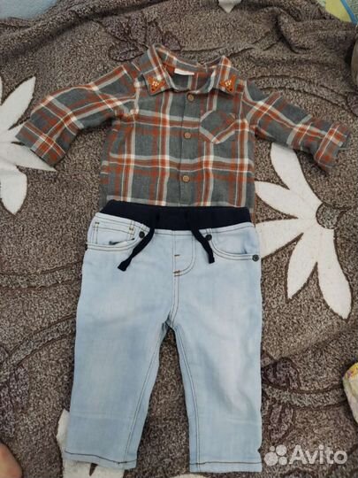 Рубашка боди, джинсы