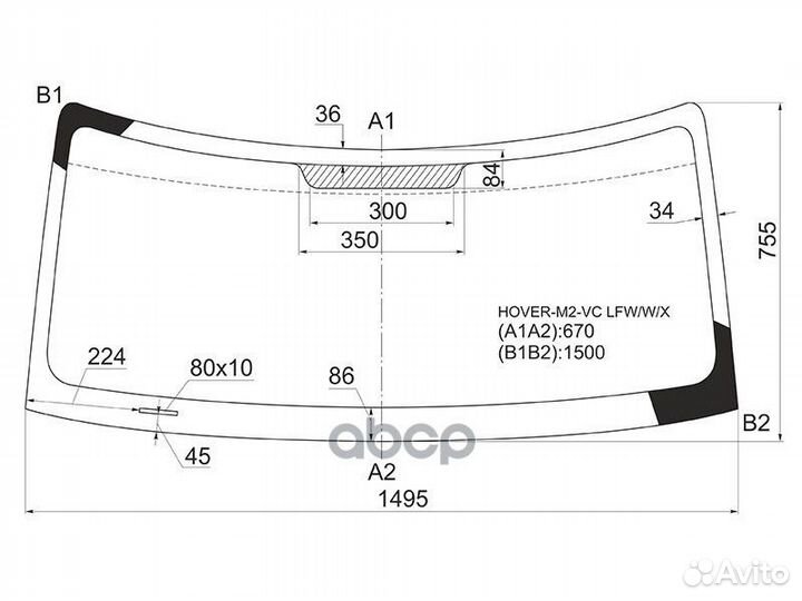Стекло лобовое great wall hover M2 10-14 hover