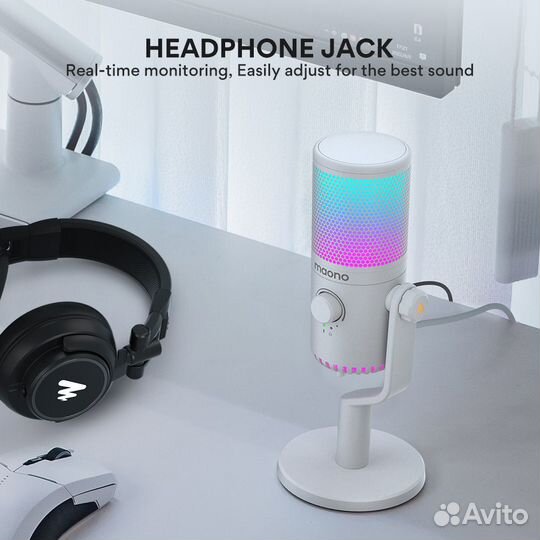 Микрофон Maono DM30RGB (white)