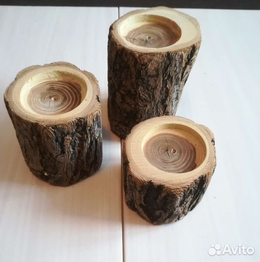 Декор подсвечники из дерева
