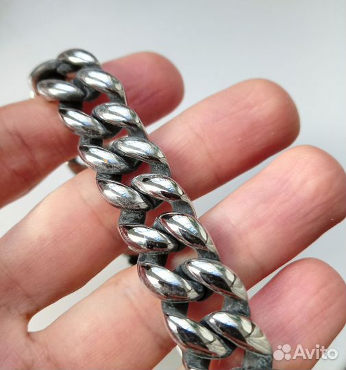 Браслет мужской под серебро хирургическая сталь