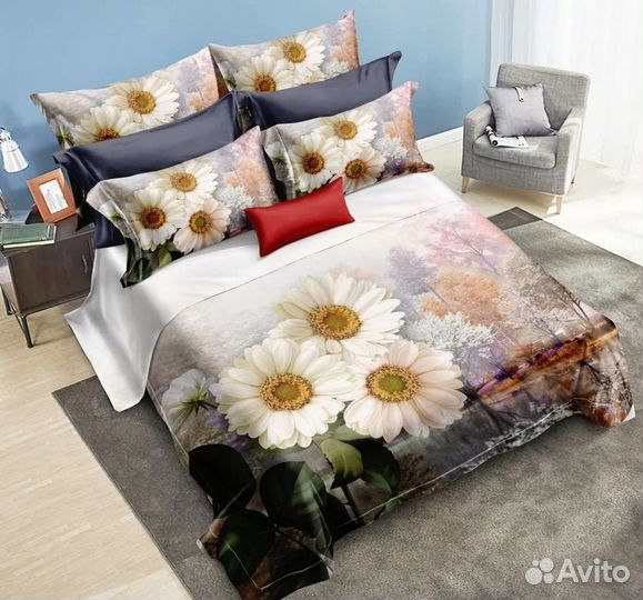 Белье постельное 2 сп, Евро