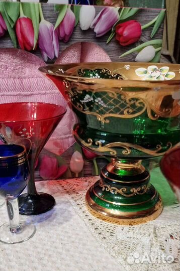 Рюмки кобальт, креманки