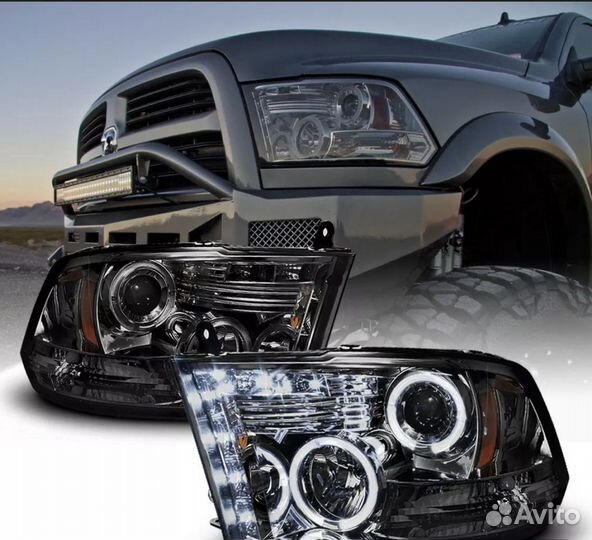 Фары ангельские глазки 09-18 Dodge Ram