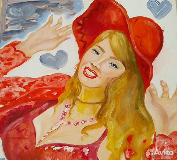 Портрет Женщины в Красном