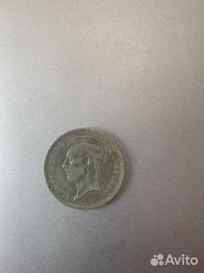 Монета серебро Бельгия 20 франков 1934