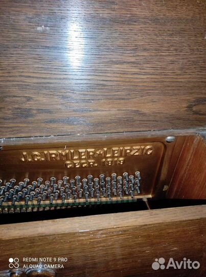 Старинное немецкое Пианино 1919 J. G. Irmler (Leip