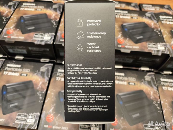 4TB Samsung T7 Shield Защитный USB SSD (Корея)