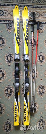 Горные лыжи, ботинки, палки