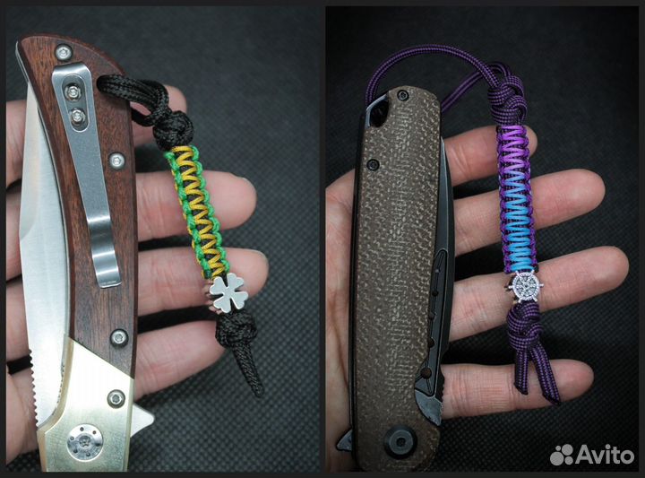 Темляки для ножа из паракорда и микрокорда
