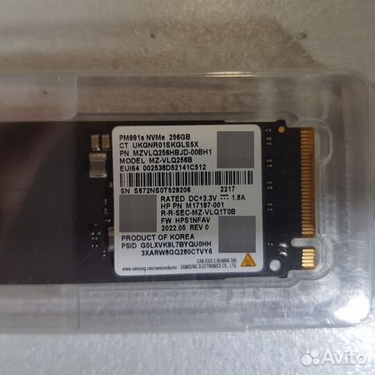 Накопитель SSD M.2 Samsung PM991a 256Гб Новый