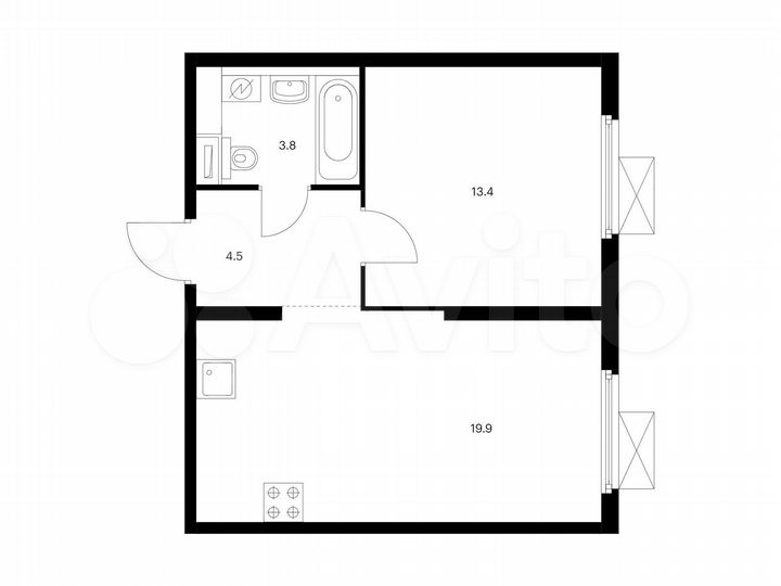 1-к. квартира, 41,6 м², 32/33 эт.