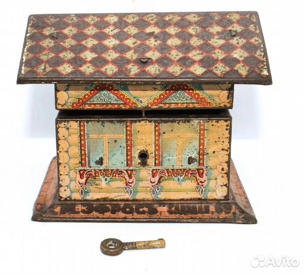 Жестяная коробка копилка. 19-20 век