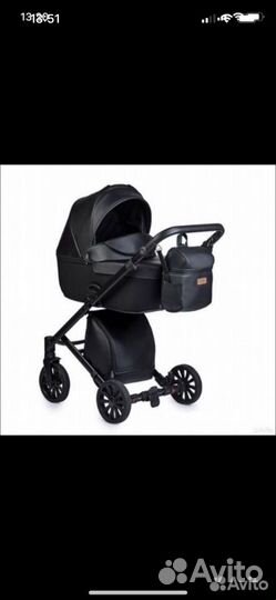 Коляска anex cross 3 в 1 черная эко кожа