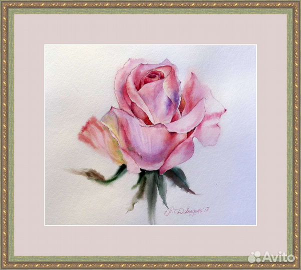Картина акварель Роза