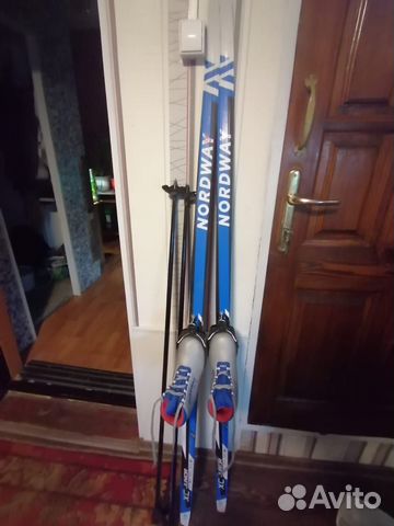 Лыжи 170см,палки 130см, ботинки 34р