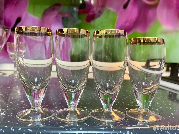Бокалы рюмки фужеры СССР Стекло Добор Виноград