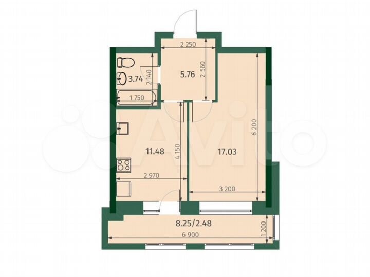 1-к. квартира, 39,4 м², 23/26 эт.