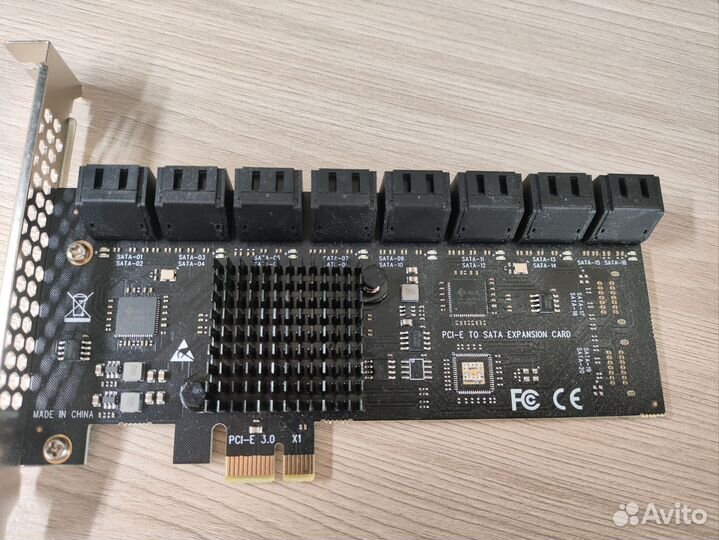 PCI E x1 плата расширения 16xsata 3