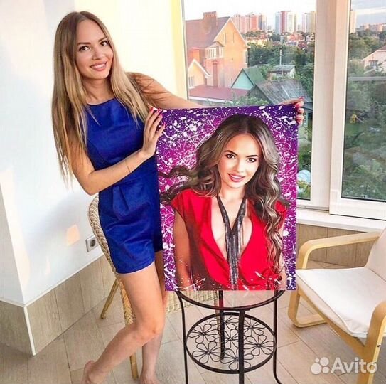 Портрет на натуральном холсте