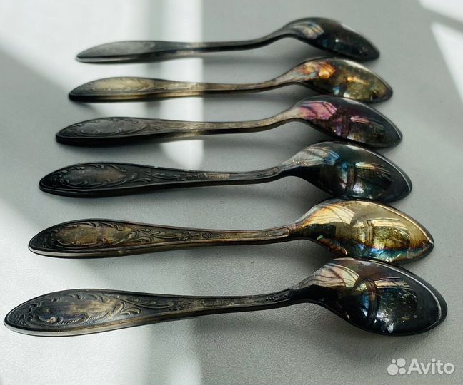 Кофейные ложки серебрение 6 штук