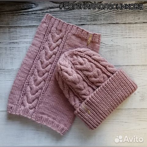 Комплект шапка и снуд женский ручная работа