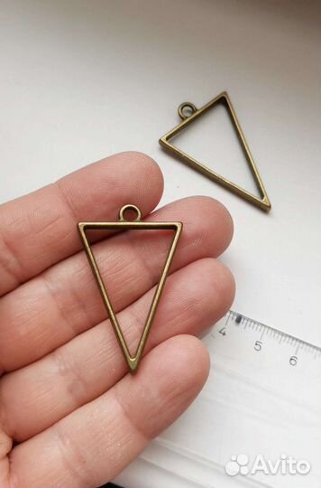 Фурнитура для кулона, треугольник, рамка