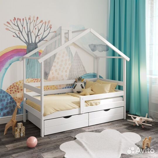 Кроватка MY place с бортиком детскаяТеремок из мас