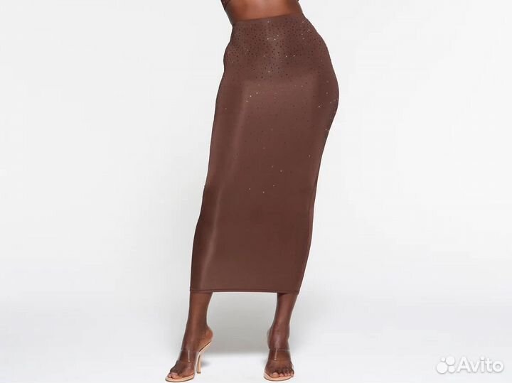 Skims x Swarovski Юбка Коричневая S