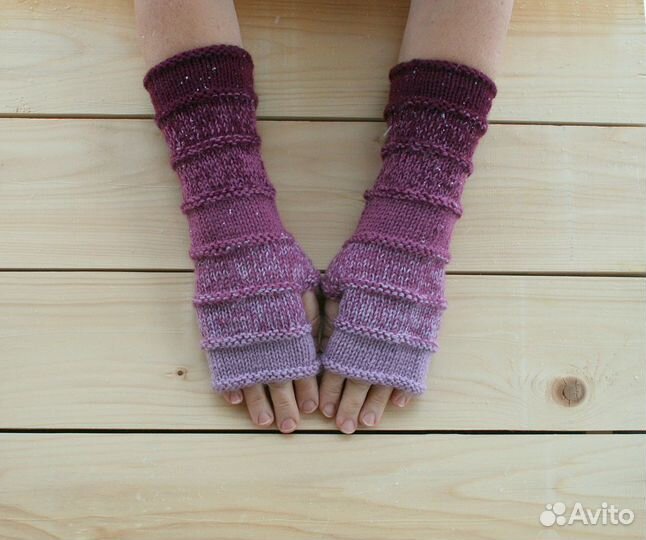 Перчатки женские вязаные с градиентом цвета, новые