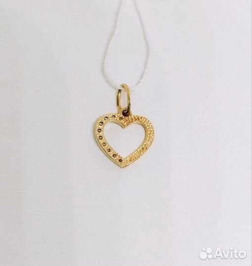 Золотая подвеска 585 пробы с фианитами