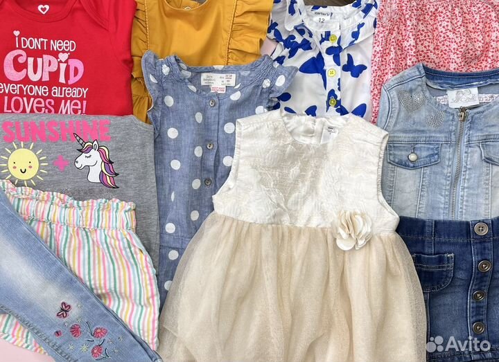 Пакет летней фирменной одежды для девочки 80-86 см