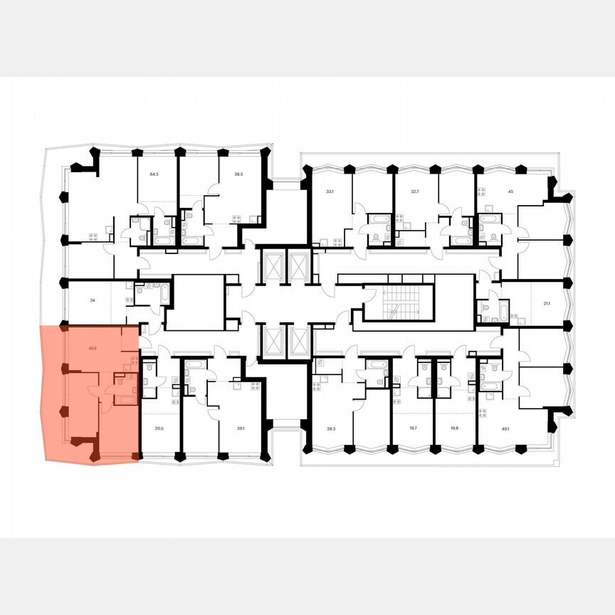 2-к. квартира, 46,9 м², 23/31 эт.