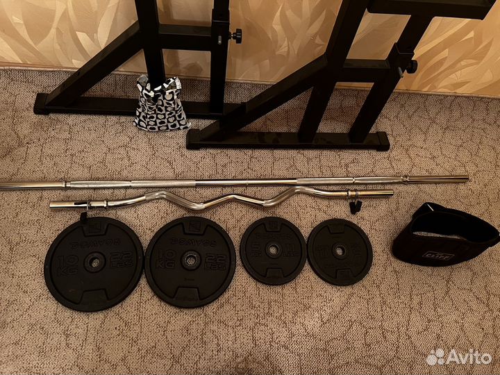 Гриф, блины для штанги 28 мм Domyos