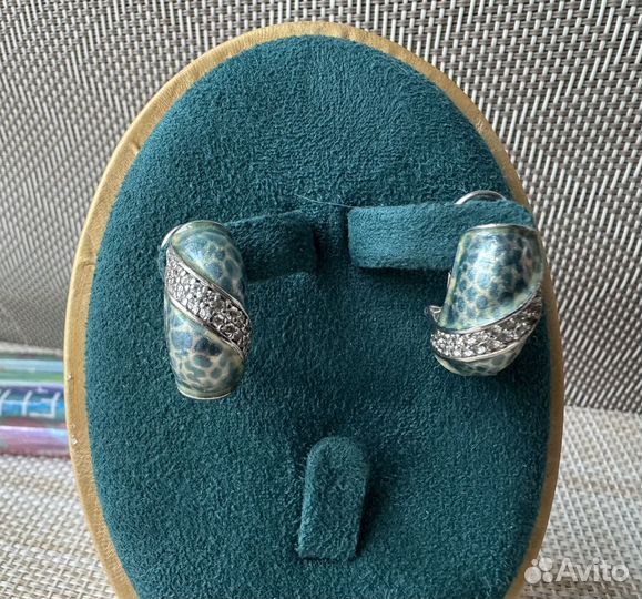 Серьги и подвес эмали серебро 925 style avenue