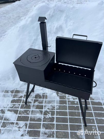 Мангал с печью под казан