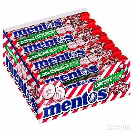 Жевательные драже Mentos Ваниль-Мята 37г