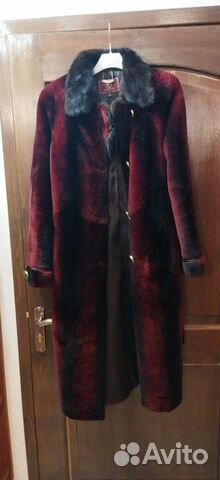 Шуба мутоновая воротник норка